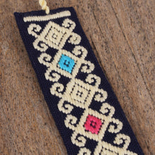 Load image into Gallery viewer, Handwoven Multi-Color Embroidered Cotton Bookmark - Star Garden | NOVICA