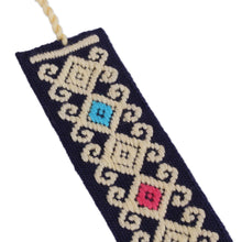 Load image into Gallery viewer, Handwoven Multi-Color Embroidered Cotton Bookmark - Star Garden | NOVICA