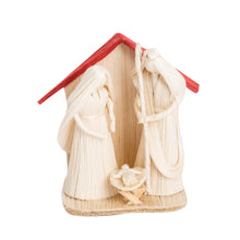 Load image into Gallery viewer, Handcrafted Natural White Natural Fiber Nativity Scene - Nativity Love | NOVICA