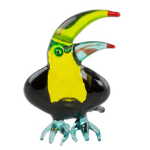 Load image into Gallery viewer, Handcrafted Colorful Toucan Blown Glass Figurine - Toucan Song | NOVICA