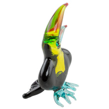 Load image into Gallery viewer, Handcrafted Colorful Toucan Blown Glass Figurine - Toucan Song | NOVICA