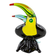 Load image into Gallery viewer, Handcrafted Colorful Toucan Blown Glass Figurine - Toucan Song | NOVICA