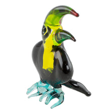 Load image into Gallery viewer, Handcrafted Colorful Toucan Blown Glass Figurine - Toucan Song | NOVICA