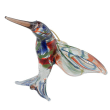 Load image into Gallery viewer, Handcrafted Colorful Hummingbird Blown Glass Figurine - Color in Motion | NOVICA