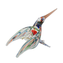 Load image into Gallery viewer, Handcrafted Colorful Hummingbird Blown Glass Figurine - Color in Motion | NOVICA