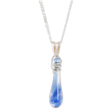 Load image into Gallery viewer, Glass Pendant Necklace in Blue from Costa Rica - Bubbling Spring | NOVICA