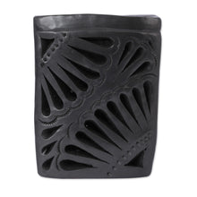 Load image into Gallery viewer, Oaxaca Barro Negro Triangular Ceramic Pencil Holder - Oaxacan Twilight | NOVICA