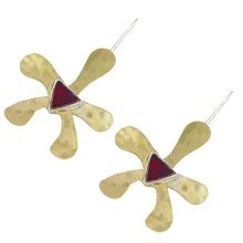 Load image into Gallery viewer, Handcrafted Hammered Brass Spider Orchid Drop Earrings - Spider Orchid | NOVICA
