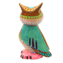 Load image into Gallery viewer, Hand-Carved Copal Wood Owl Alebrije Sculpture from Mexico - Dream Vision | NOVICA