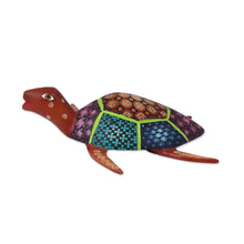 Load image into Gallery viewer, Handcrafted Copal Wood Alebrije Turtle Figurine - Turtle Friend | NOVICA