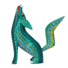 Load image into Gallery viewer, Handcrafted Copal Wood Coyote Alebrije Figurine - Coyote Delight | NOVICA