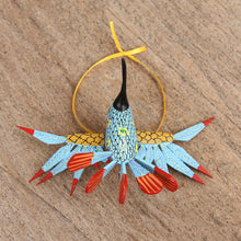Load image into Gallery viewer, Handcrafted Copal Wood Alebrije Bird Ornament - Hummingbird Song | NOVICA