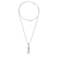 Load image into Gallery viewer, Cylindrical Jade Necklace in Apple Green from Guatemala - Calm Beauty in Apple Green | NOVICA