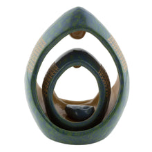Load image into Gallery viewer, Handcrafted Glazed Turquoise Ceramic Sculptures (Set of 3) - Modern Nativity | NOVICA