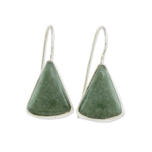 Load image into Gallery viewer, Apple Green Triangular Jade Earrings from Guatemala - Apple Green Mayan Triangles | NOVICA