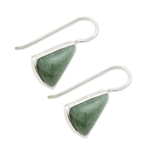 Load image into Gallery viewer, Apple Green Triangular Jade Earrings from Guatemala - Apple Green Mayan Triangles | NOVICA