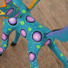 Load image into Gallery viewer, Teal Alebrije Gazelle with Multicolor Hand Painted Motifs - Winged Song | NOVICA