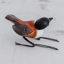 Load image into Gallery viewer, Ceramic Figurine of a Chestnut-Backed Chickadee Bird - Chestnut-Backed Chickadee | NOVICA