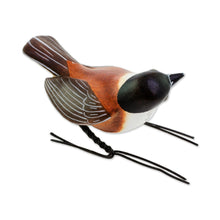 Load image into Gallery viewer, Ceramic Figurine of a Chestnut-Backed Chickadee Bird - Chestnut-Backed Chickadee | NOVICA