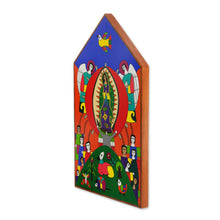 Load image into Gallery viewer, Hand-Painted Pinewood Relief Panel of Mother Mary - Praising the Virgin of... | NOVICA