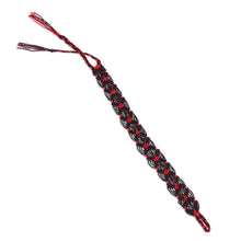 Load image into Gallery viewer, Black and Red Braided Cotton Bracelet from Mexico - Scarlet Braid | NOVICA