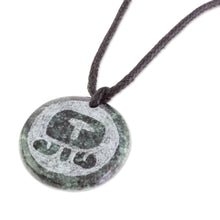 Load image into Gallery viewer, Jade Pendant Necklace of Mayan Figure Iq from Guatemala - Iq Medallion | NOVICA