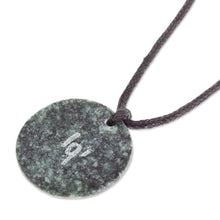 Load image into Gallery viewer, Jade Pendant Necklace of Mayan Figure Iq from Guatemala - Iq Medallion | NOVICA