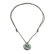 Load image into Gallery viewer, Jade Pendant Necklace of Mayan Figure Iq from Guatemala - Iq Medallion | NOVICA