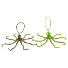 Load image into Gallery viewer, Glass Beaded Octopus Ornaments from Guatemala (Pair) - Beautiful Octopi | NOVICA