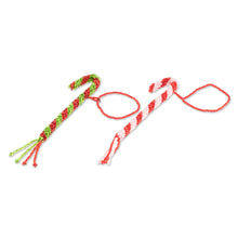 Load image into Gallery viewer, Glass Beaded Candy Cane Ornaments from Guatemala (Pair) - Lovely Canes | NOVICA