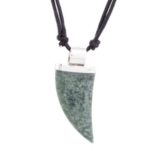 Load image into Gallery viewer, Green Jade Tusk Pendant Necklace from Guatemala - Wide Tusk in Green | NOVICA