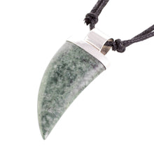 Load image into Gallery viewer, Green Jade Tusk Pendant Necklace from Guatemala - Wide Tusk in Green | NOVICA