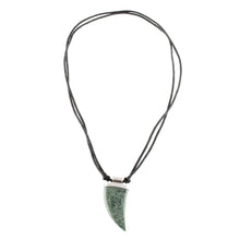 Load image into Gallery viewer, Green Jade Tusk Pendant Necklace from Guatemala - Wide Tusk in Green | NOVICA