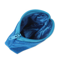 Load image into Gallery viewer, Blue Cotton Coin Purses in Blue from Mexico (Pair) - Blue Cuties | NOVICA