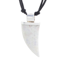 Load image into Gallery viewer, Lilac Jade Tusk Pendant Necklace from Guatemala - Wide Tusk in Lilac | NOVICA