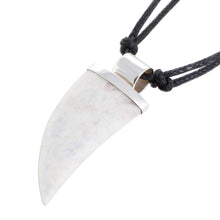 Load image into Gallery viewer, Lilac Jade Tusk Pendant Necklace from Guatemala - Wide Tusk in Lilac | NOVICA