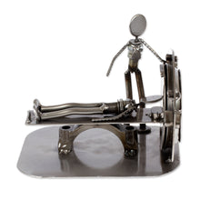 Load image into Gallery viewer, Upcycled Metal Auto Part Sculpture from Mexico - Day at the Doctor | NOVICA