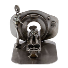 Load image into Gallery viewer, Upcycled Metal Auto Part Sculpture from Mexico - Day at the Doctor | NOVICA