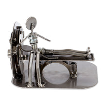 Load image into Gallery viewer, Upcycled Metal Auto Part Sculpture from Mexico - Day at the Doctor | NOVICA