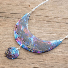 Load image into Gallery viewer, Modern Recycled Glass Pendant Necklace from Costa Rica - The Cosmos | NOVICA
