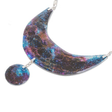 Load image into Gallery viewer, Modern Recycled Glass Pendant Necklace from Costa Rica - The Cosmos | NOVICA