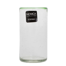 Load image into Gallery viewer, Set of Four Handblown Recycled Glass Tumblers in Green - Green Mountain | NOVICA