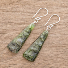 Load image into Gallery viewer, Recycled CD Dangle Earrings in Green from Guatemala - Peaceful Life in Green | NOVICA