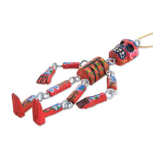 Load image into Gallery viewer, Wood Floral Skeleton Ornaments from Guatemala (Set of 4) - Colorful Tradition | NOVICA