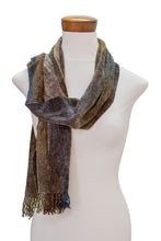 Load image into Gallery viewer, Earth-Tone Rayon Chenille Scarf from Guatemala - Paths | NOVICA