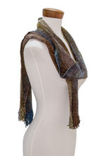 Load image into Gallery viewer, Earth-Tone Rayon Chenille Scarf from Guatemala - Paths | NOVICA