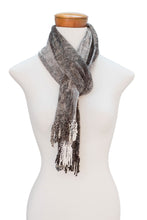 Load image into Gallery viewer, Handwoven Grey Rayon Chenille Scarf from Guatemala - Infinite Universe | NOVICA