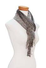 Load image into Gallery viewer, Handwoven Grey Rayon Chenille Scarf from Guatemala - Infinite Universe | NOVICA