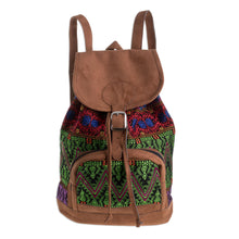 Load image into Gallery viewer, Vibrant Handwoven Cotton Backpack from Guatemala - Multicolored Brilliance | NOVICA