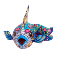 Load image into Gallery viewer, Hand-Painted Wood Alebrije Fish Figurine from Mexico - Shimmering Fish | NOVICA